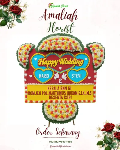 Karangan Papan Bunga Pernikahan di Ketanggi